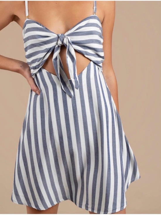 Beach Riot Dresses & Skirts - Beach Riot Striped Tie-Front Sundress in Blue and White Small